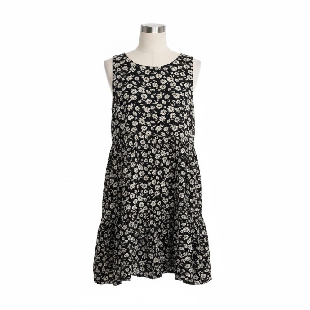 NWT American Eagle Tie-Back Midi Dress Black Floral Size M